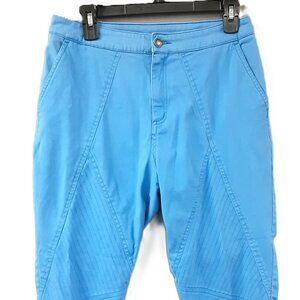 Denim & Co Woman's Capri Pants Size MEDIUM (8), Blue, Pockets, Cozy